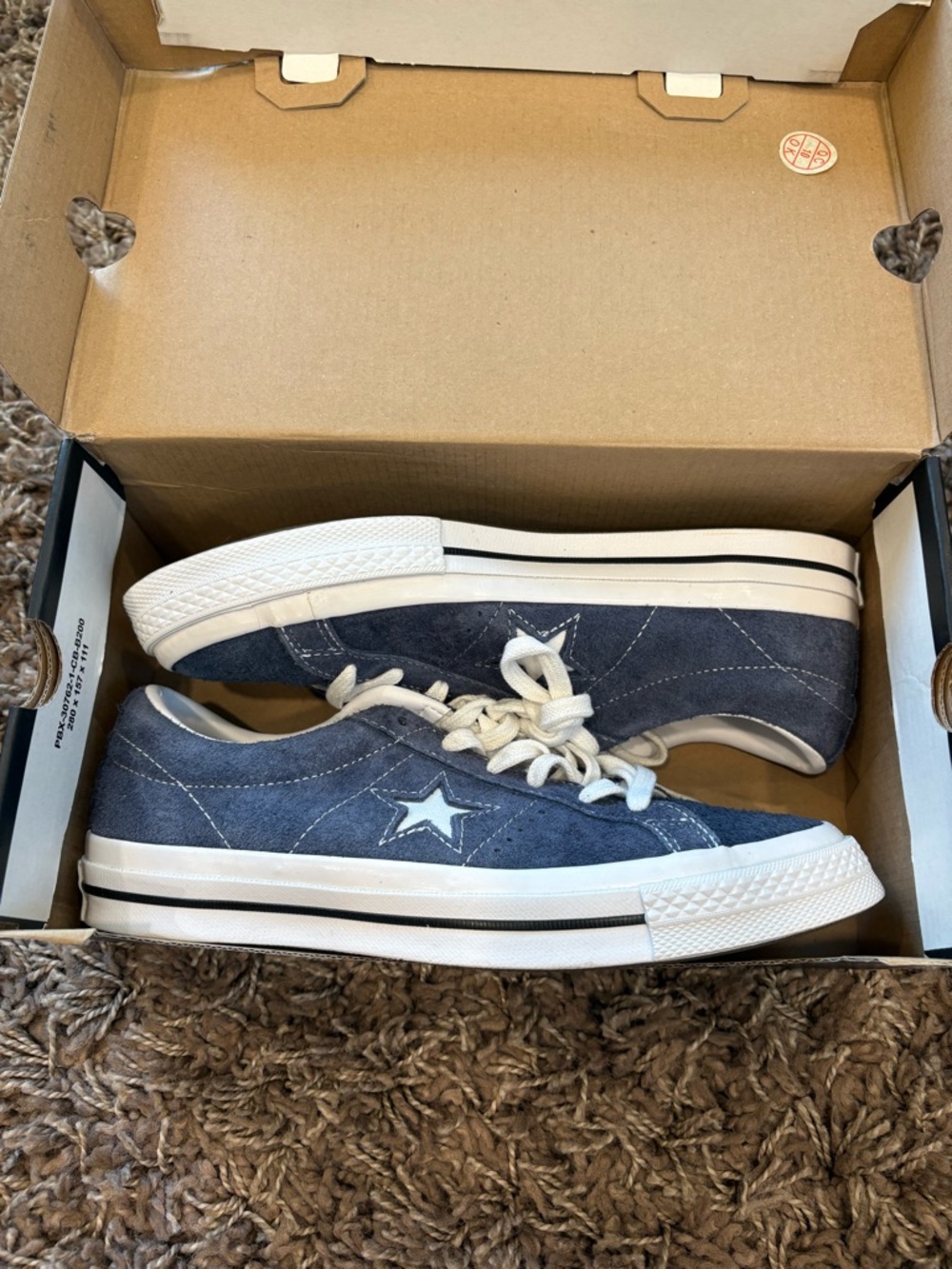 New Converse One Star Navy Suede Trainers Men’s 6 Women’s 8
